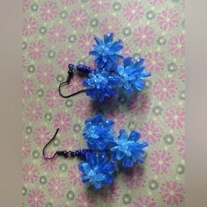 Blue Floral Earrings